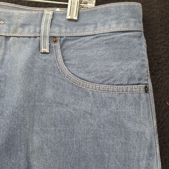 Levi 501 Mens Jeans Blue Size 40x32 100% Cotton Button Fly Closure Pockets - Picture 11 of 11